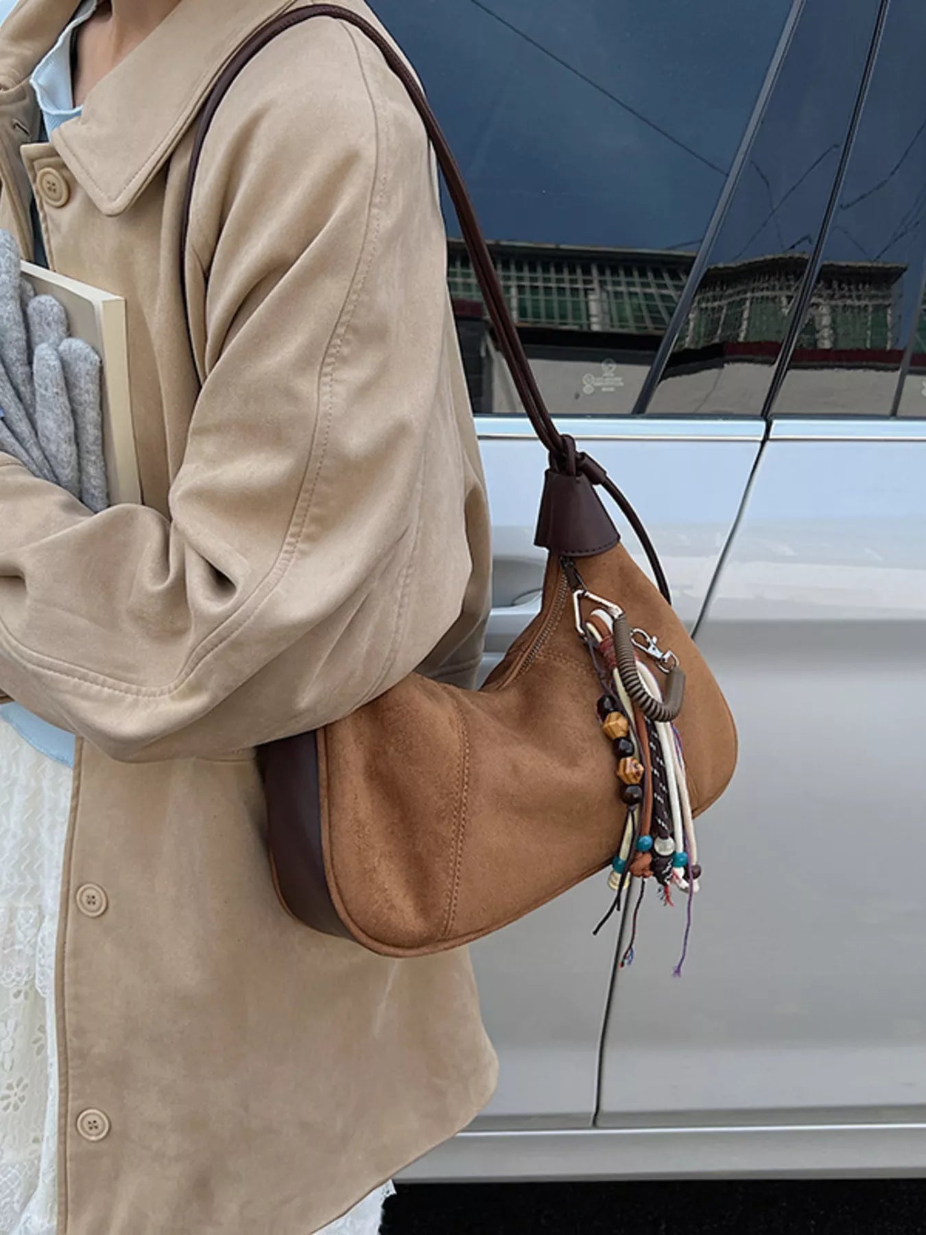 Vintage Suede Tassel Shoulder Bag - MAD RUFFI