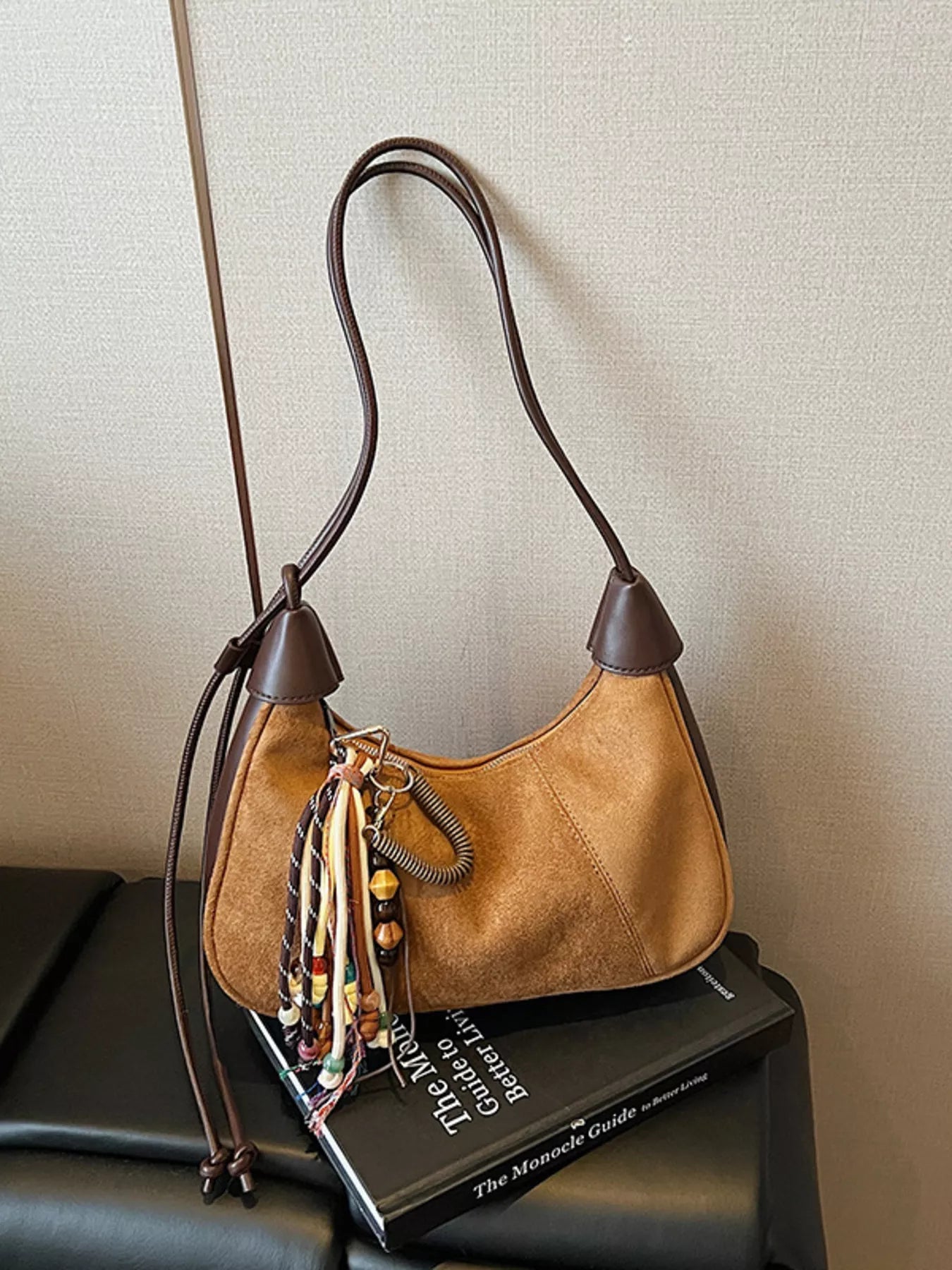 Vintage Suede Tassel Shoulder Bag - MAD RUFFI