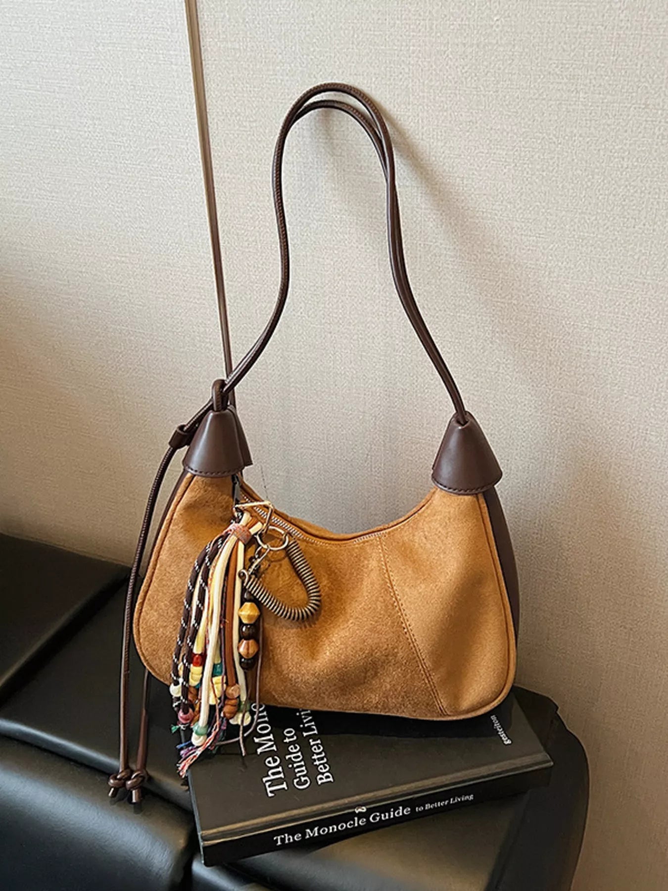 Vintage Suede Tassel Shoulder Bag - MAD RUFFI