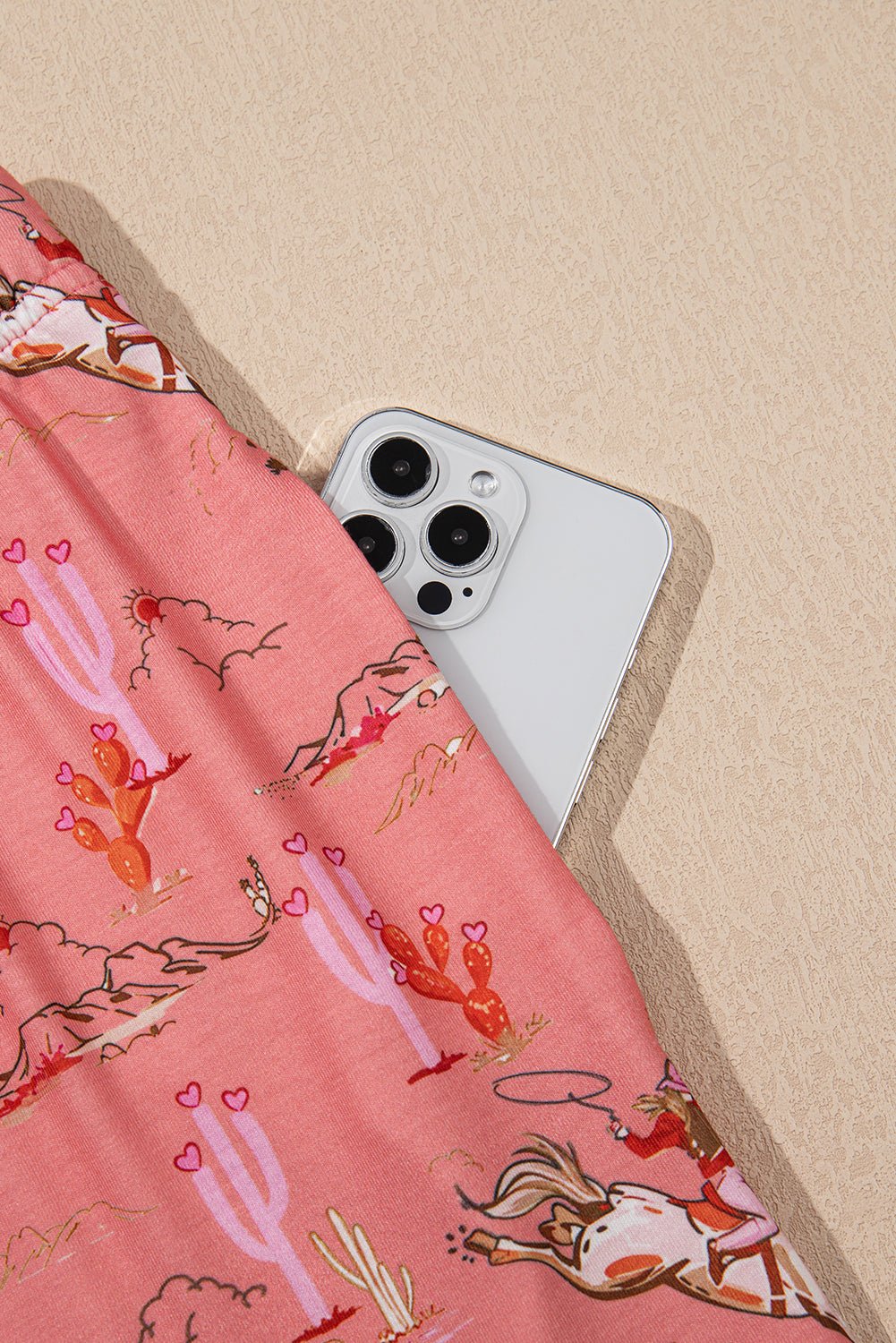 White Allover Print Cropped Pajama Set - MAD RUFFI