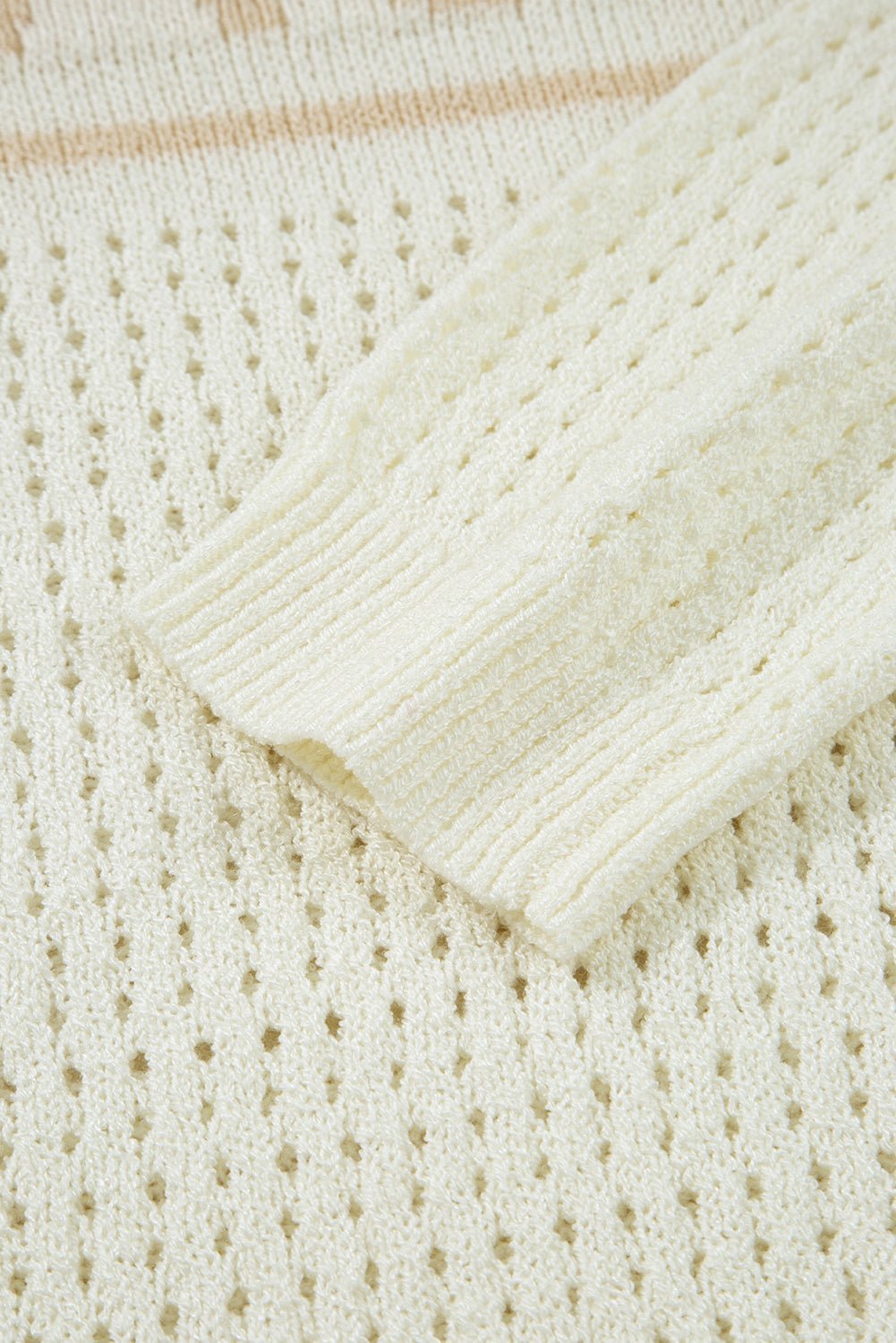 White BEACH Hollow Out Knitted Lightweight Dolman Sweater - MAD RUFFI