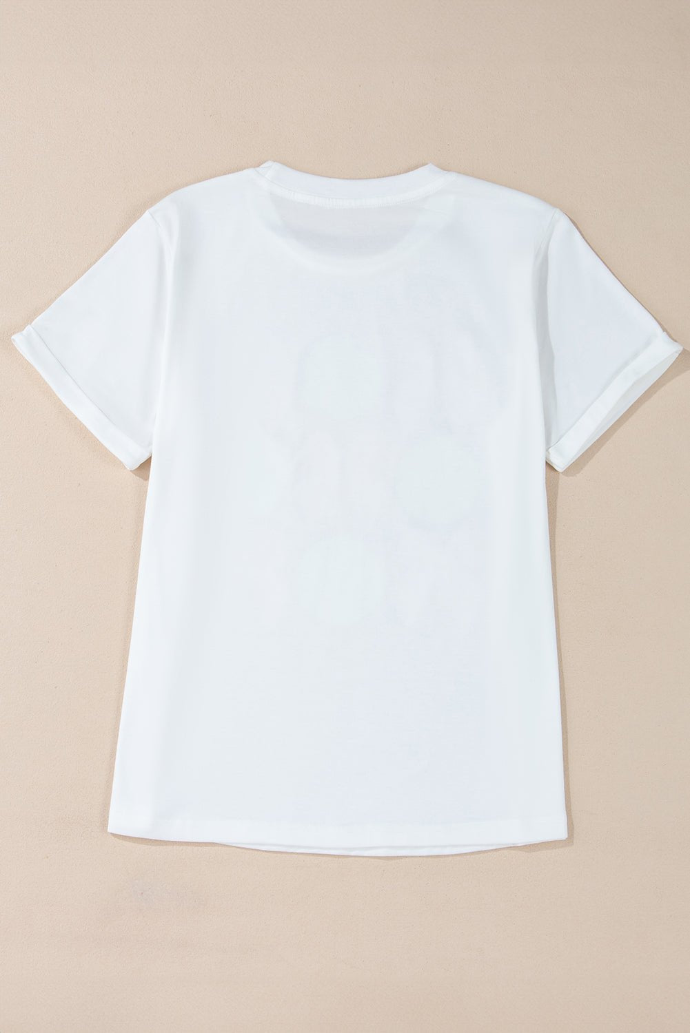 White Casual Bow Tie Baseball Graphic Round Neck Tee - MAD RUFFI