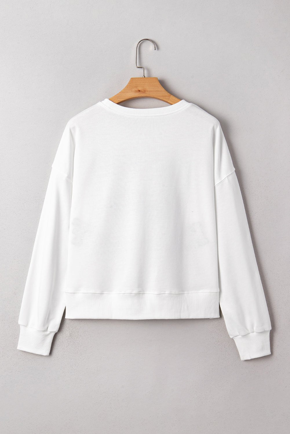 White CLASSY UNTIL KICKOFF Letter Graphic Loose Sweatshirt - MAD RUFFI