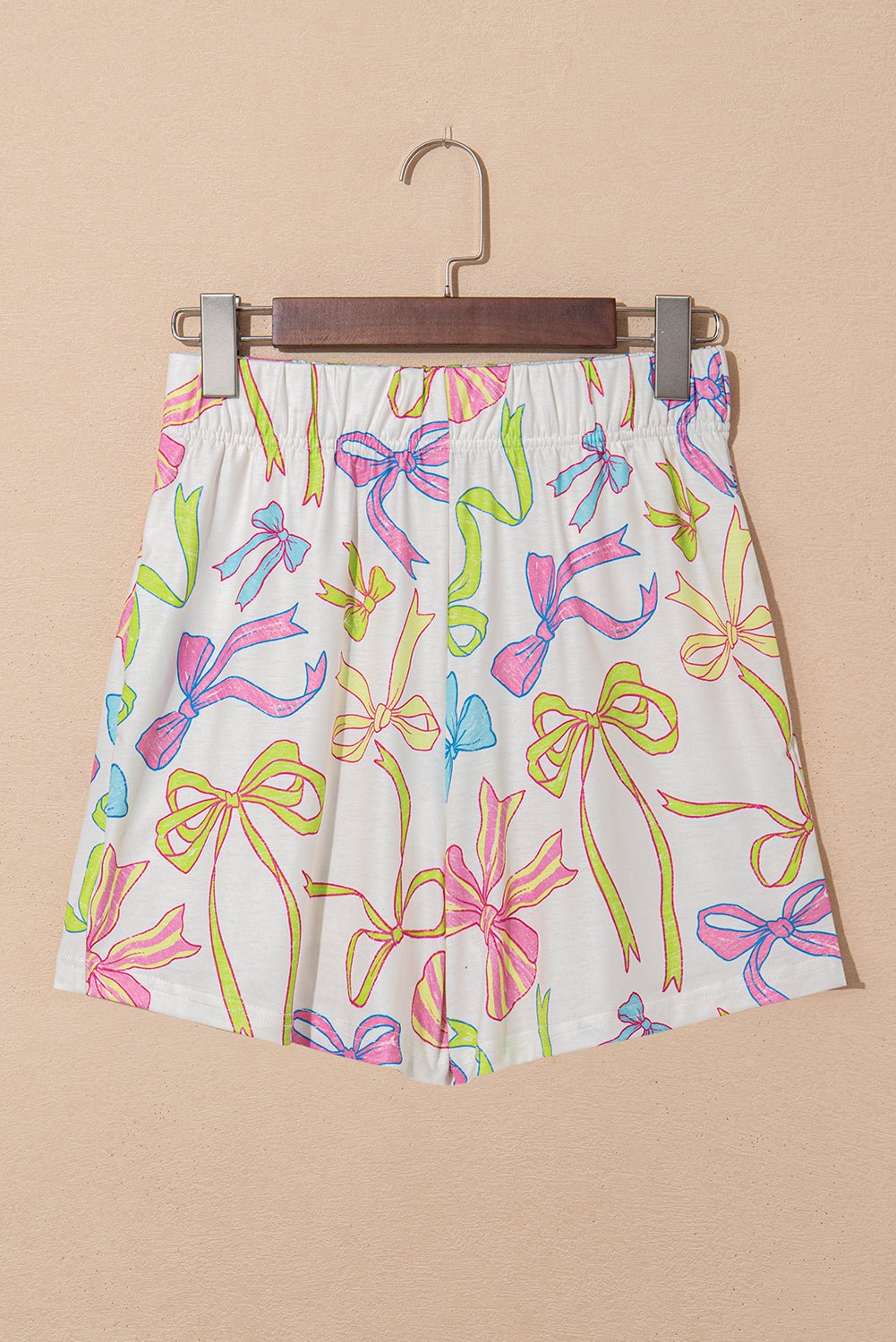 white colorful bow print pocket shorts - MAD RUFFI