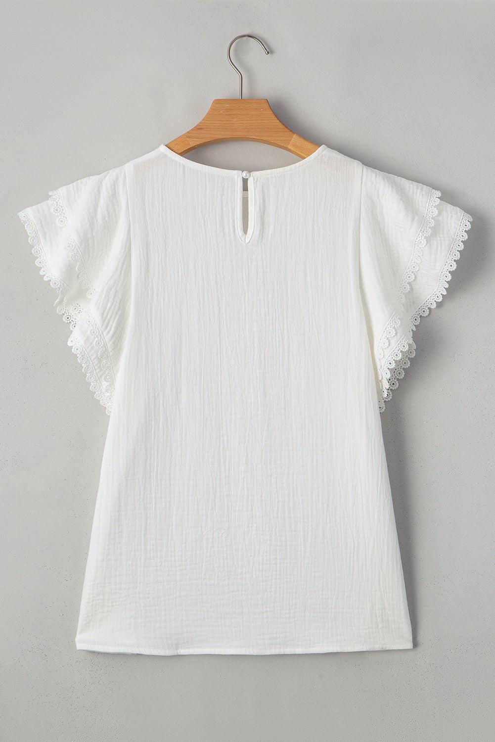 White Crinkled Layered Ruffled Flutter Sleeve Blouse - MAD RUFFI