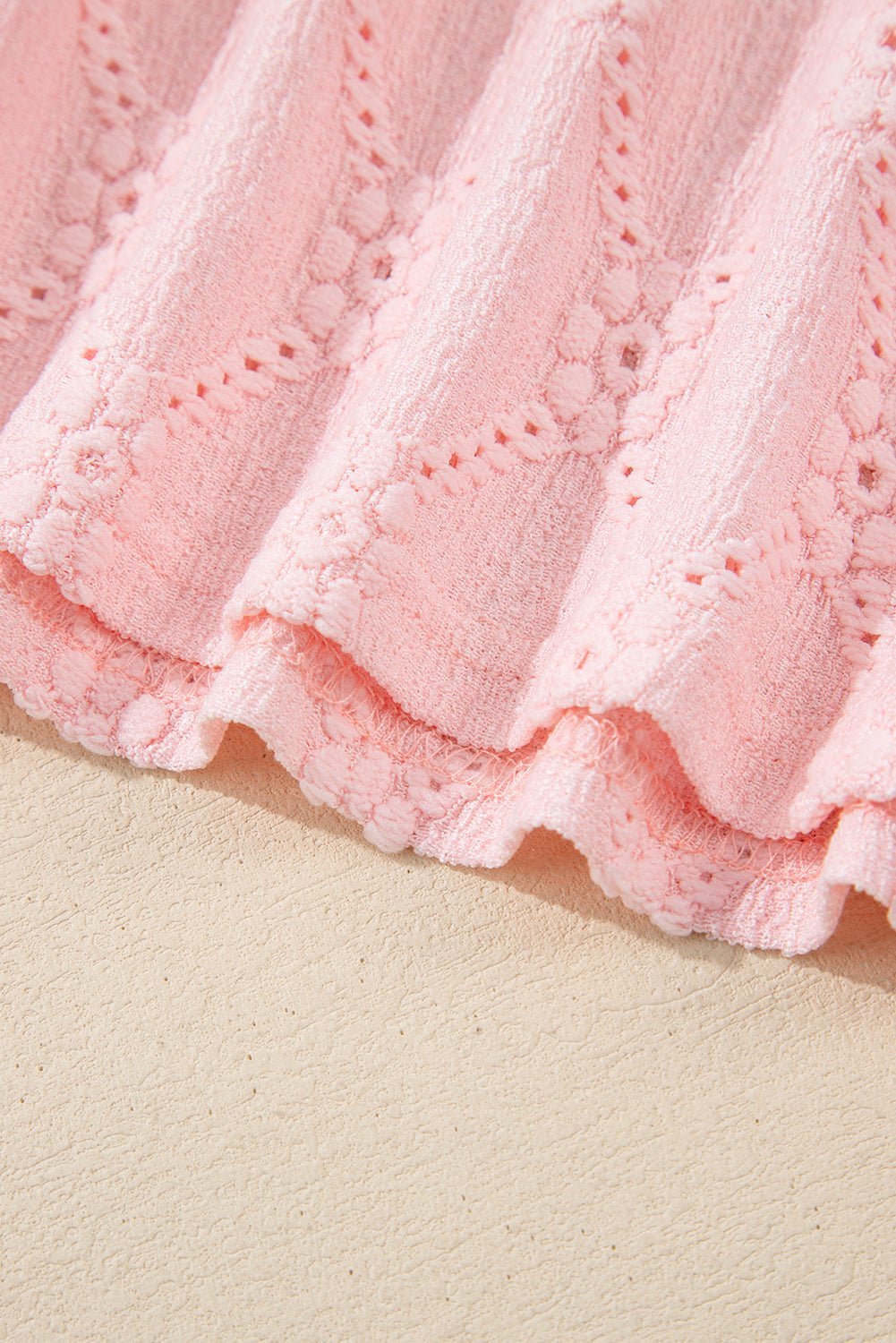 White Embroidered Floral Geometric Button Short Sleeve Top - MAD RUFFI