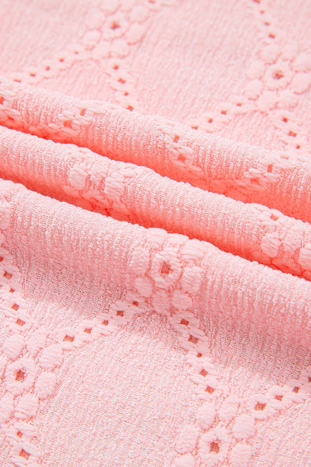 White Embroidered Floral Geometric Button Short Sleeve Top - MAD RUFFI