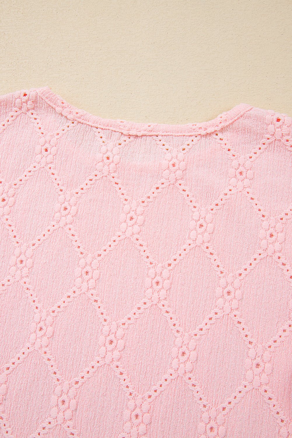 White Embroidered Floral Geometric Button Short Sleeve Top - MAD RUFFI