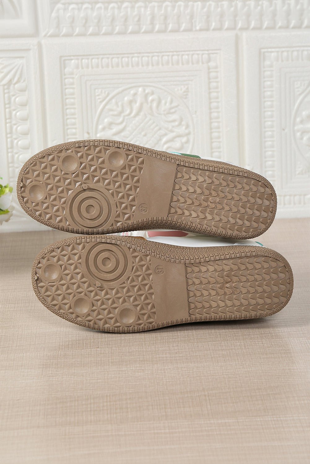 White Faux Leather Lace Up Flat Sneakers - MAD RUFFI