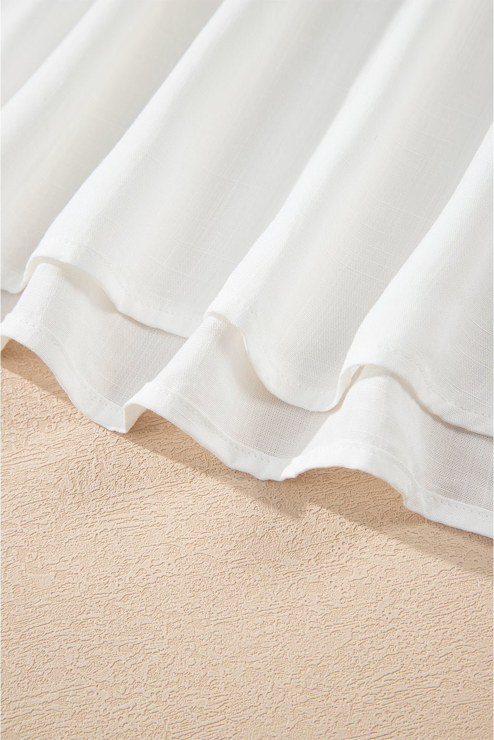 White Floral Embroidered Drawstring V Neck Blouse - MAD RUFFI