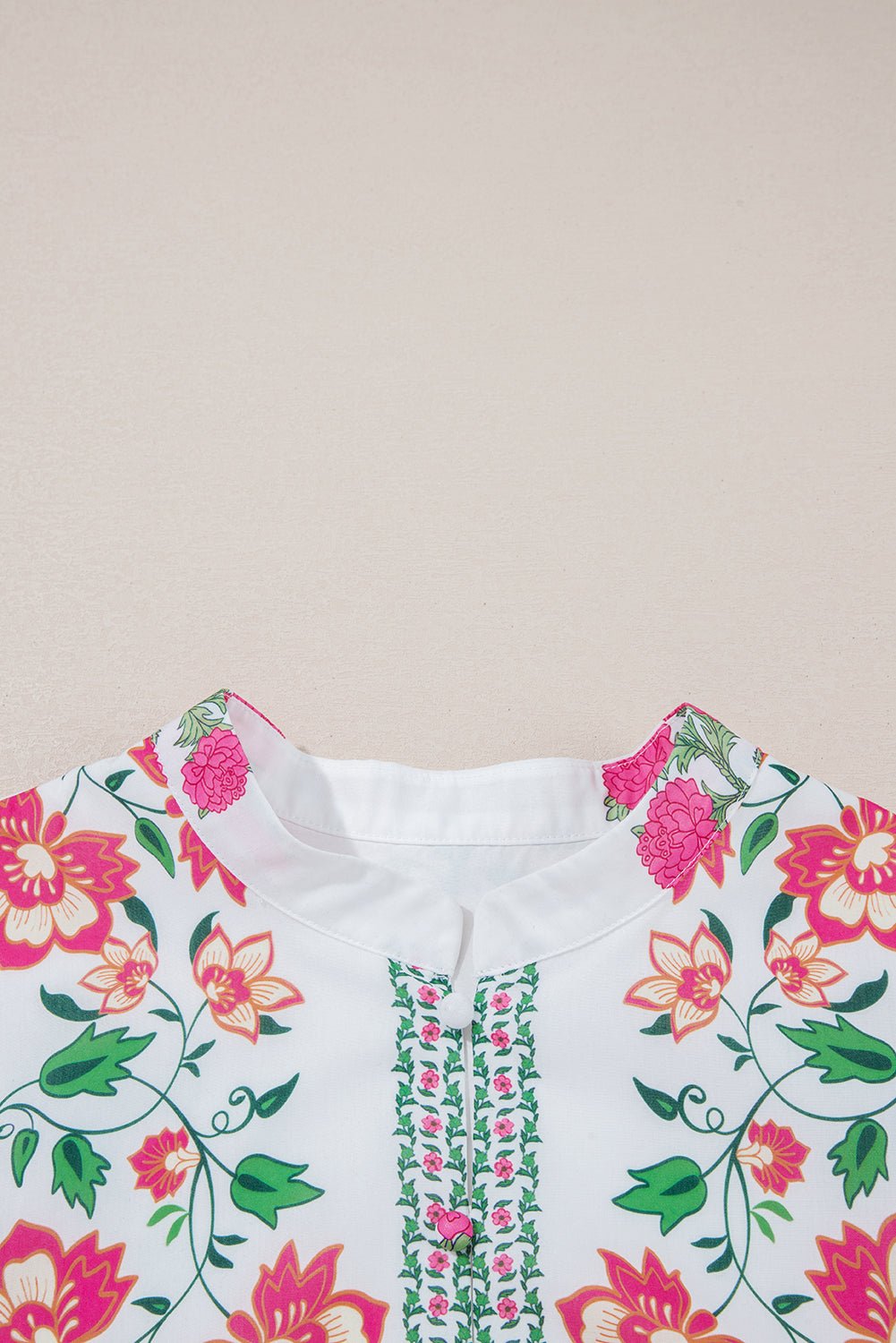 White Floral Print Loose Tiered Maxi Dress - MAD RUFFI