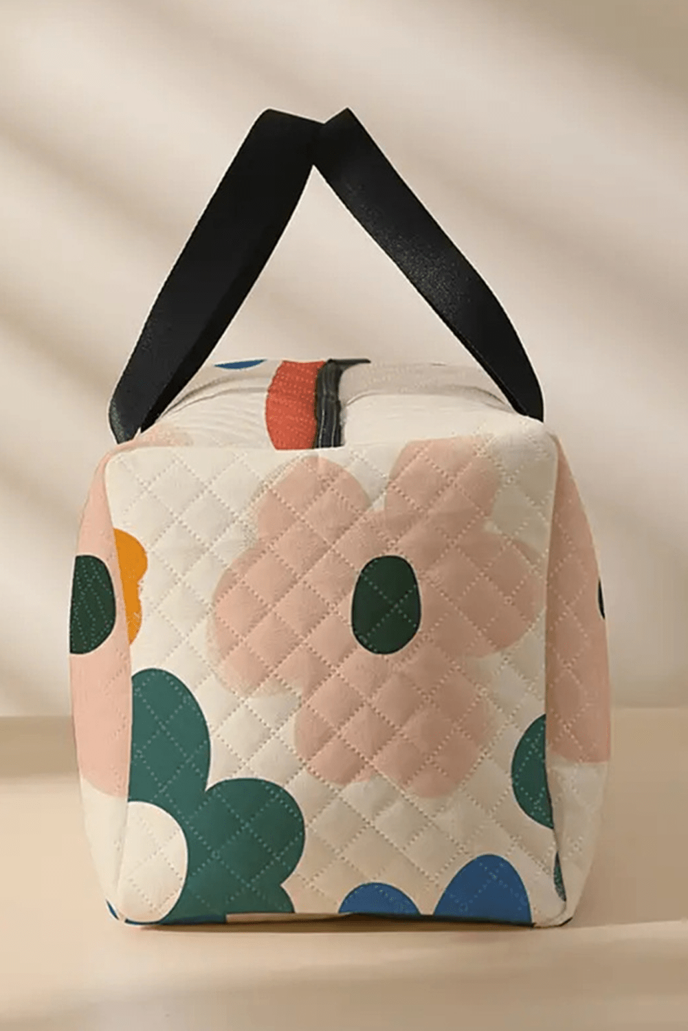 White Floral Quilted Tote Bag - MAD RUFFI