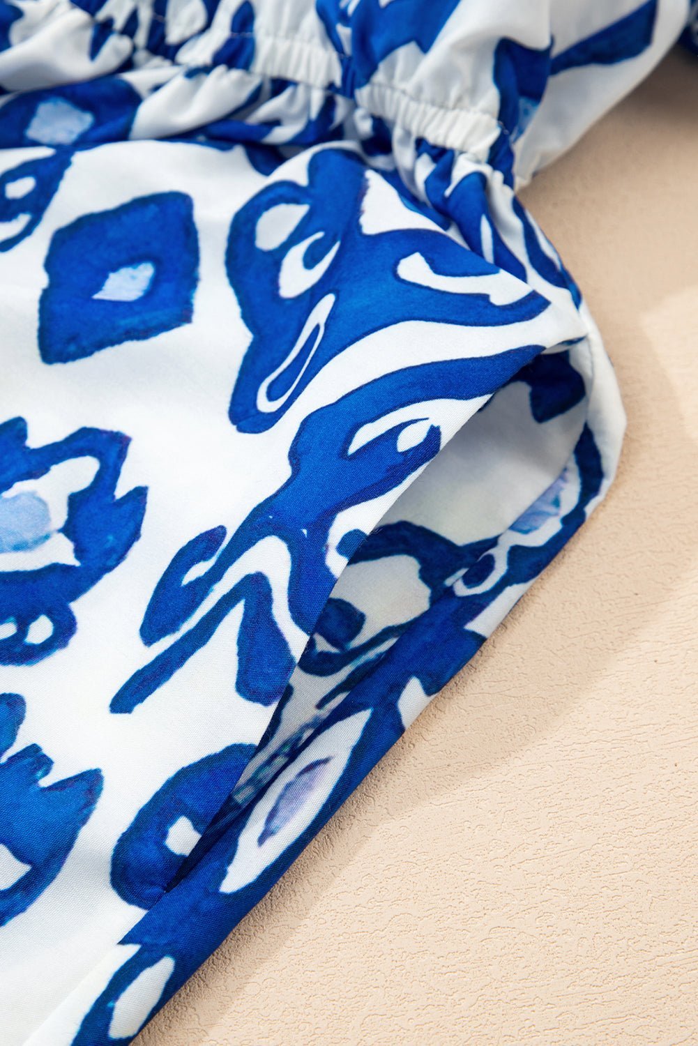 White Floral Ruffle Hem Pop of Color Neckline Dress - MAD RUFFI