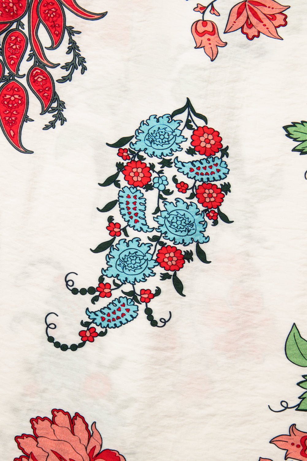 White Floral Tassel Tie V - Neck Lace Trim Ruffle Blouse - MAD RUFFI