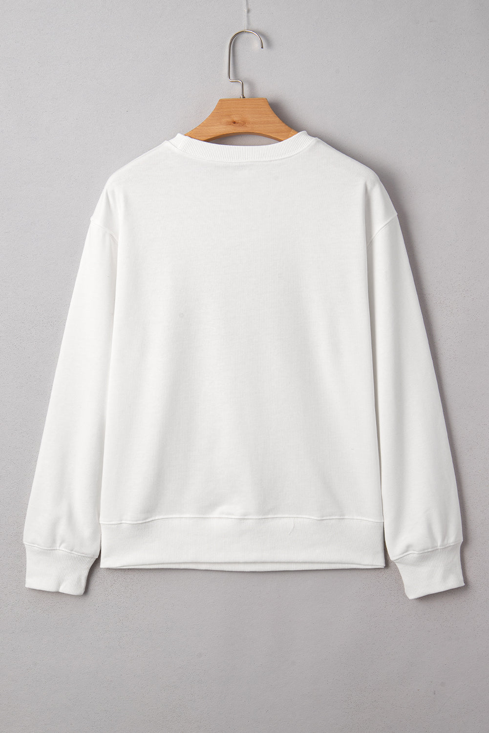 White FOOTBALL Letter Graphic Crew Neck Sweatshirt - MAD RUFFI