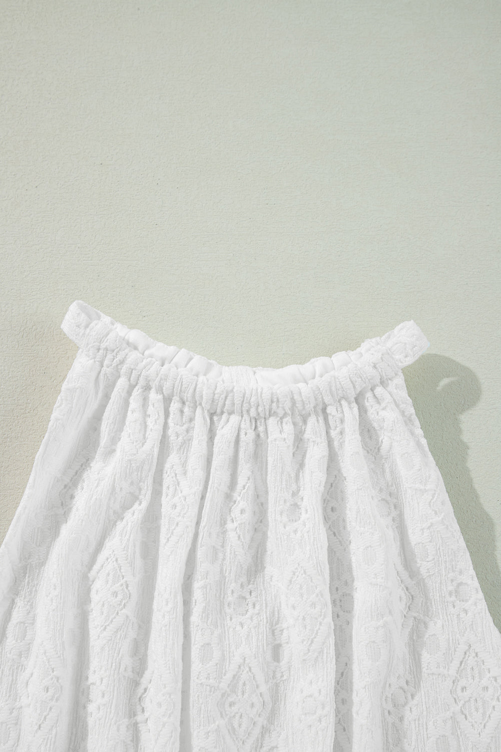 White Lace Sleeveless Knot Hollow Out Back Tied Waist Mini Dress - MAD RUFFI