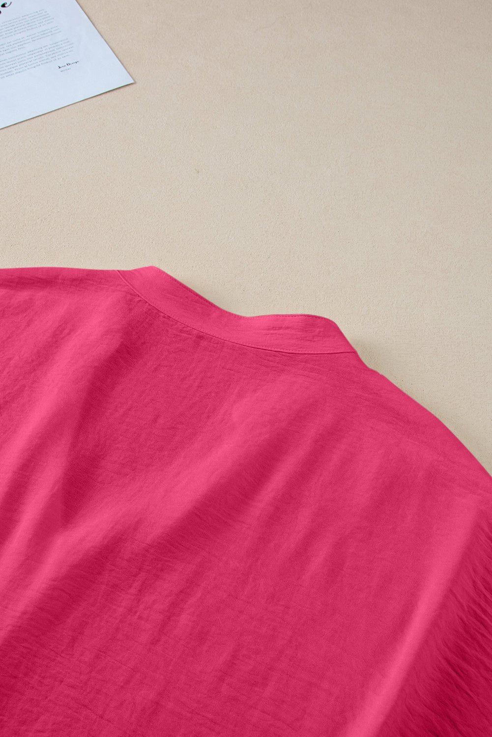 White Notched Neck Batwing Sleeve Blouse - MAD RUFFI