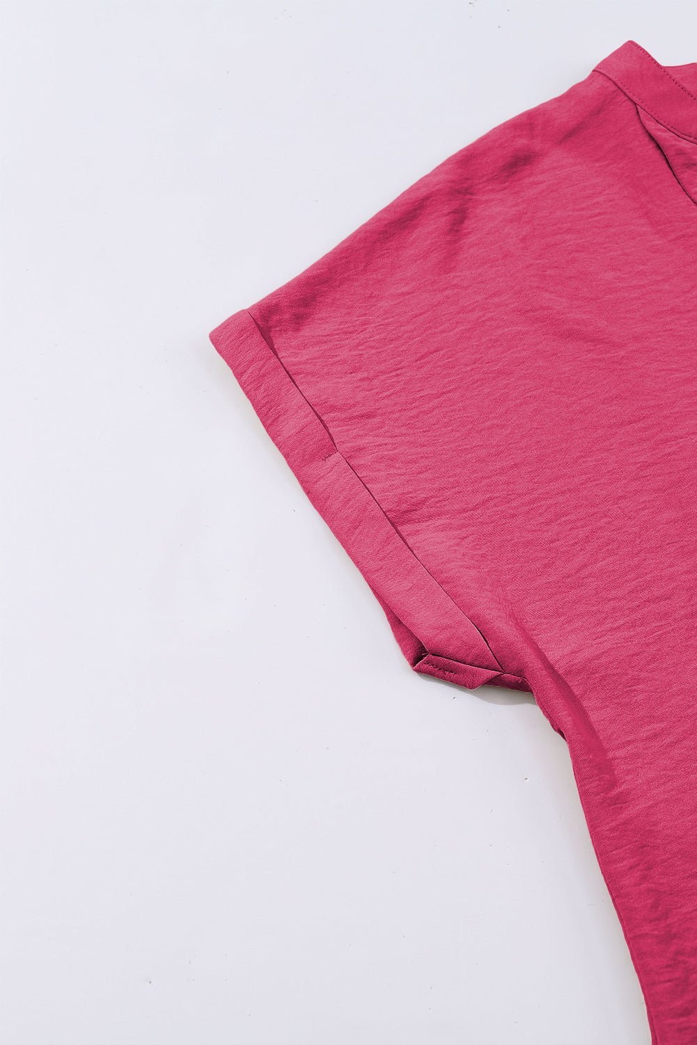 White Notched Neck Batwing Sleeve Blouse - MAD RUFFI