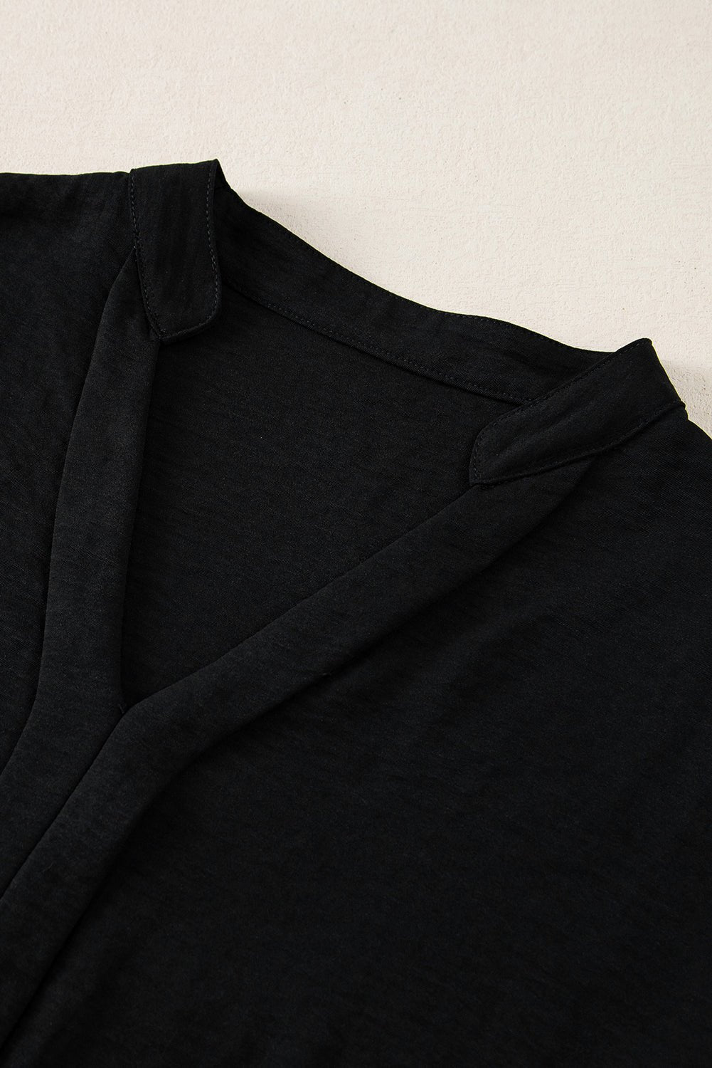 White Notched Neck Batwing Sleeve Blouse - MAD RUFFI