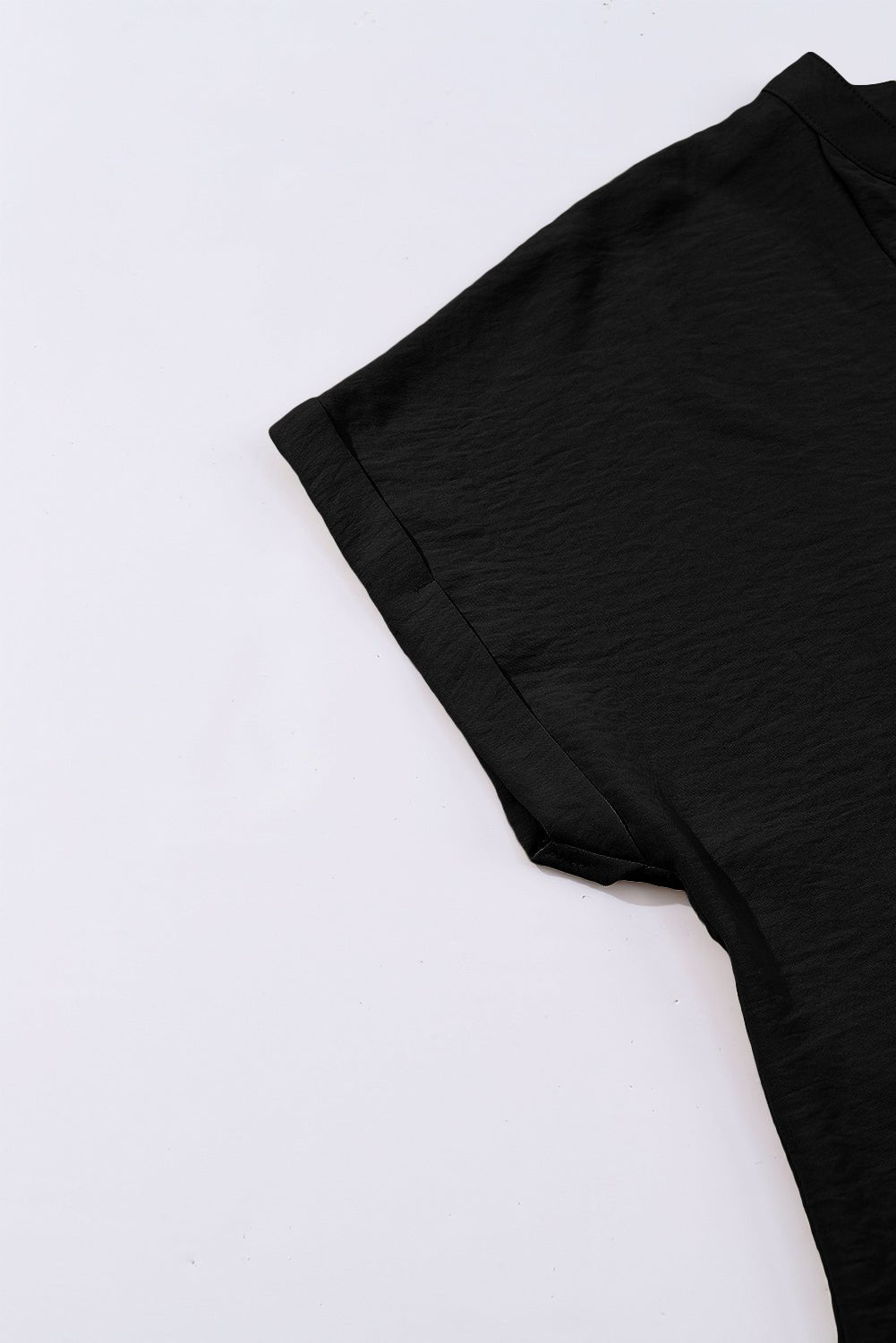 White Notched Neck Batwing Sleeve Blouse - MAD RUFFI