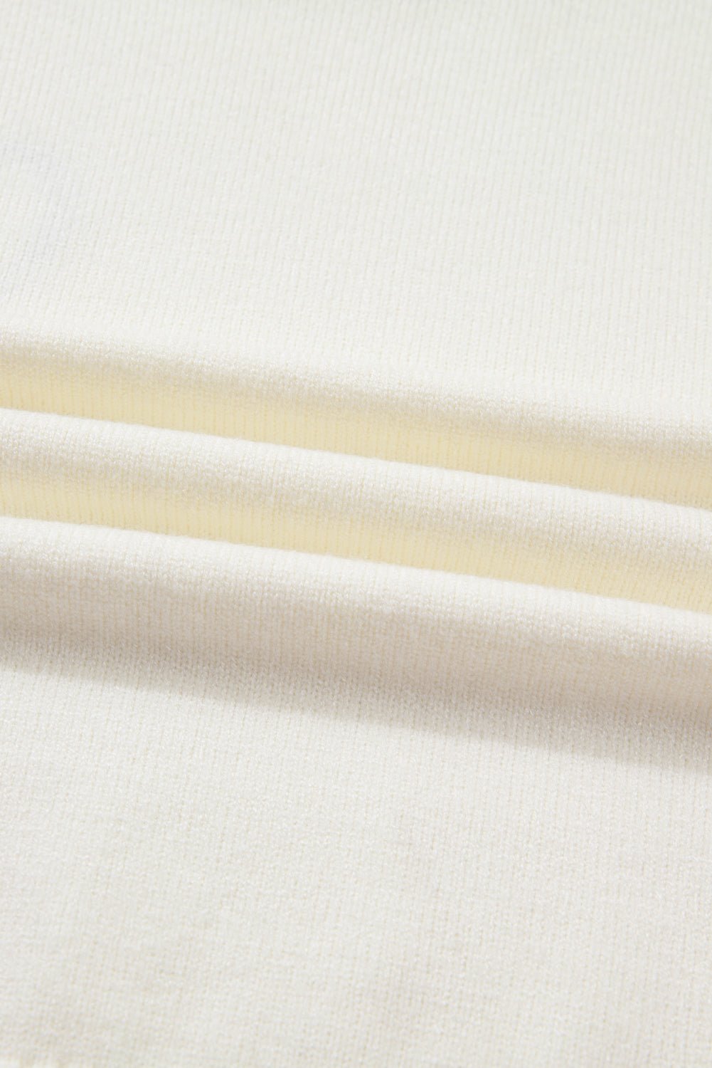 White Plaid Heart Embroidered Cuffed Drop Shoulder Crew Neck Sweater - MAD RUFFI