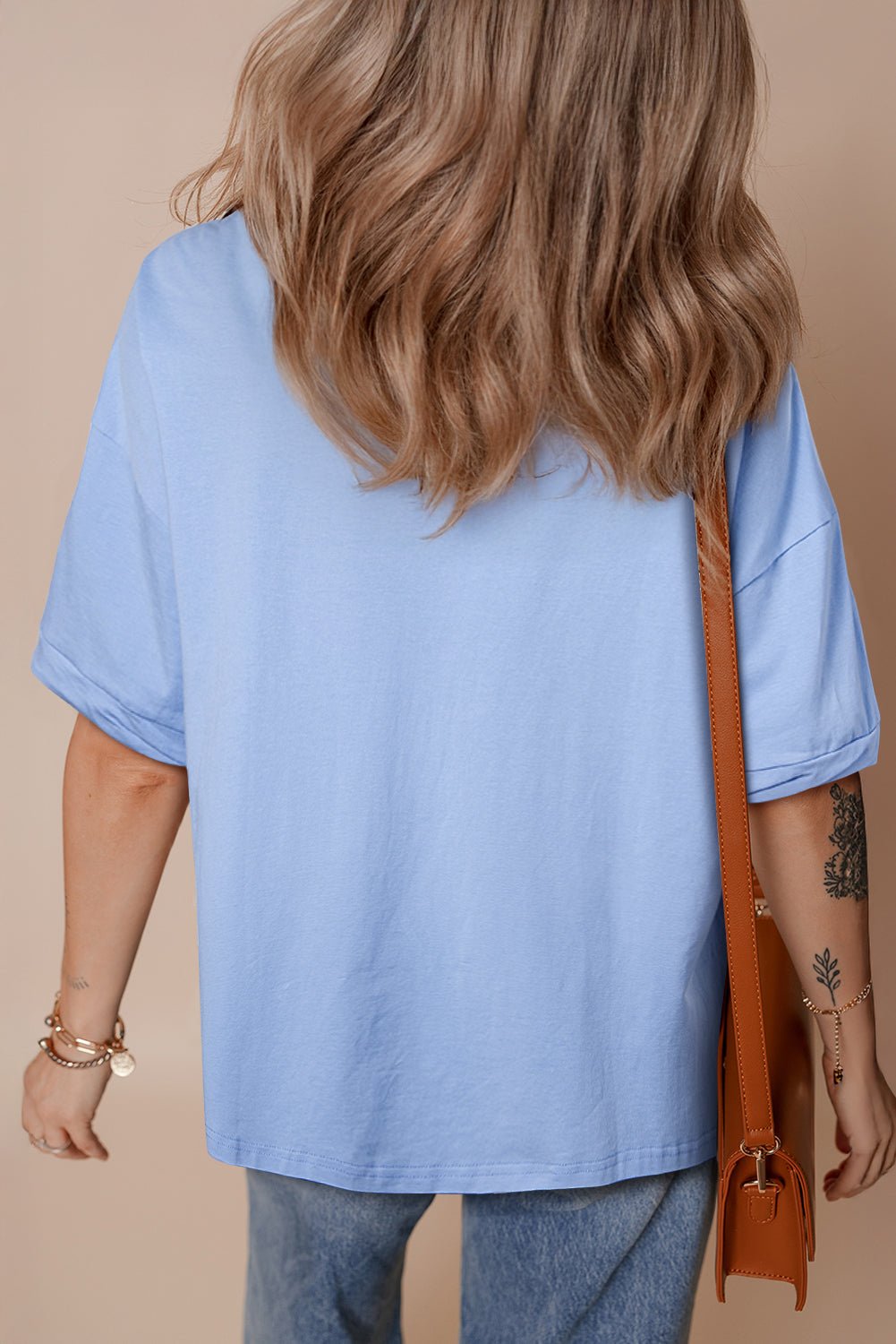 White Plain Side Slit Oversized Tee - MAD RUFFI