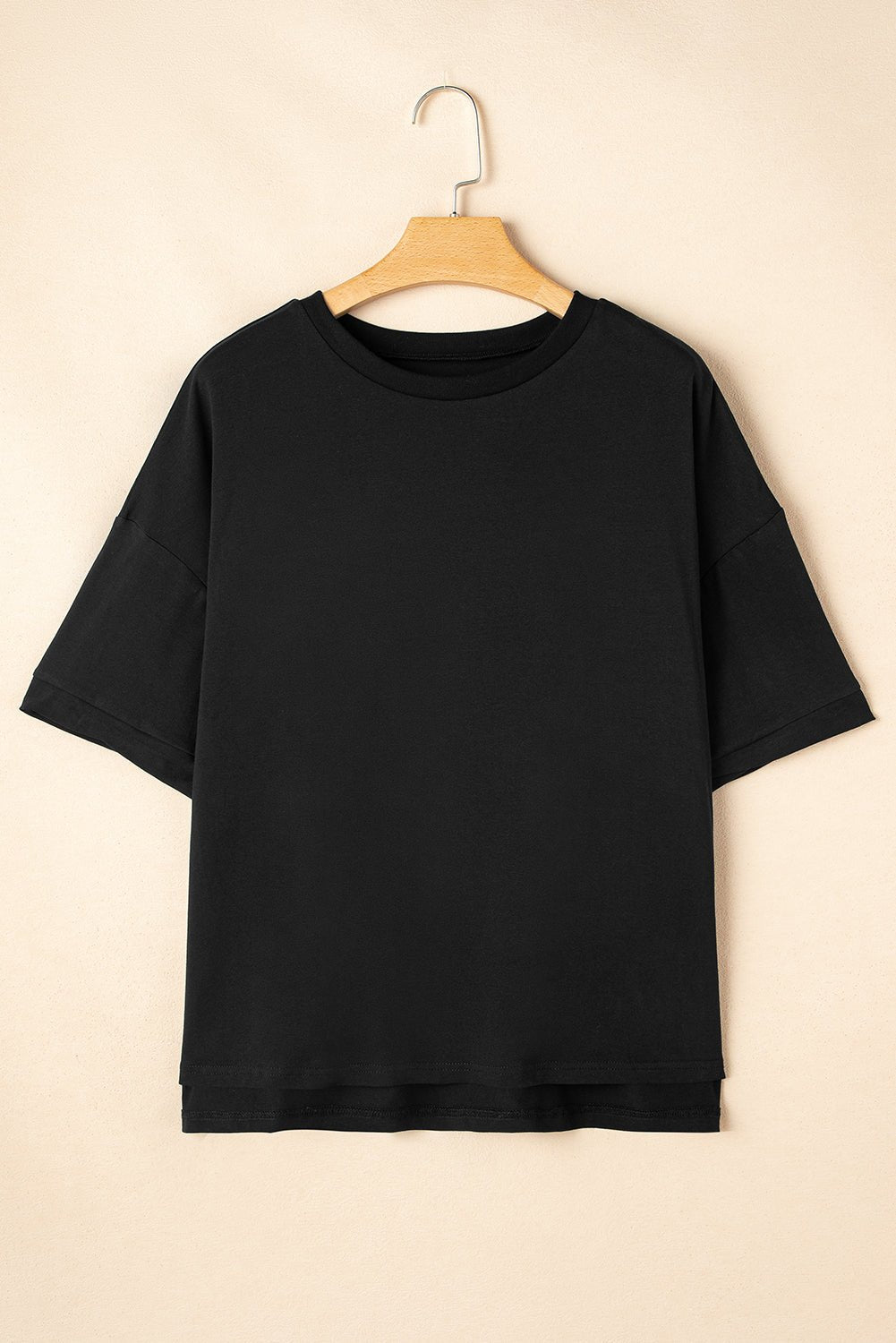 White Plain Side Slit Oversized Tee - MAD RUFFI