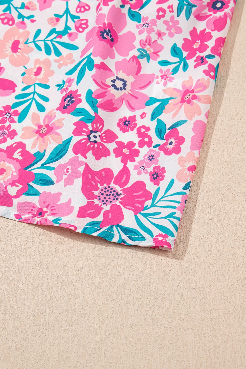 White Plus Size Floral Print Ruffle Short Sleeve Flare Dress - MAD RUFFI