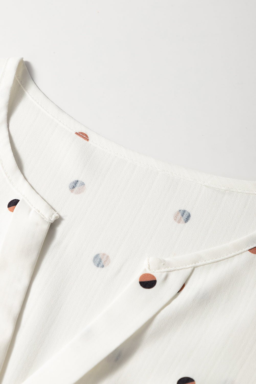 white polka dot print v neck sleeveless shirt - MAD RUFFI