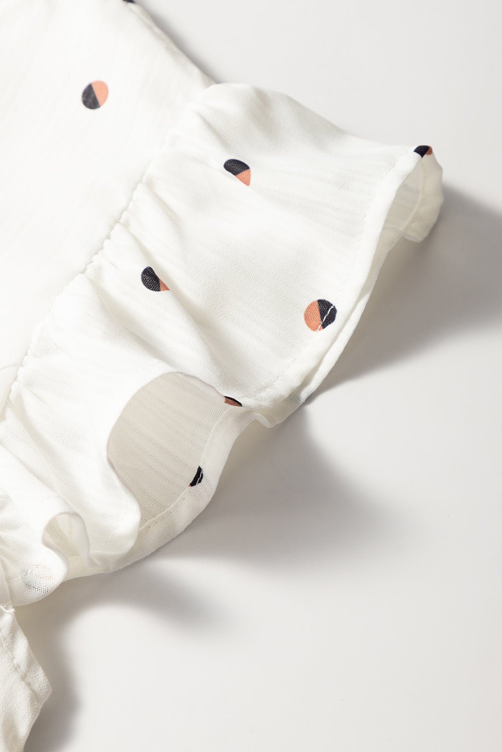 white polka dot print v neck sleeveless shirt - MAD RUFFI