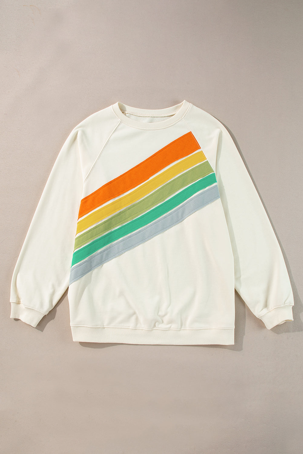 White Rainbow Colorblock Plus Size Sweatshirt - Plus Size Tops