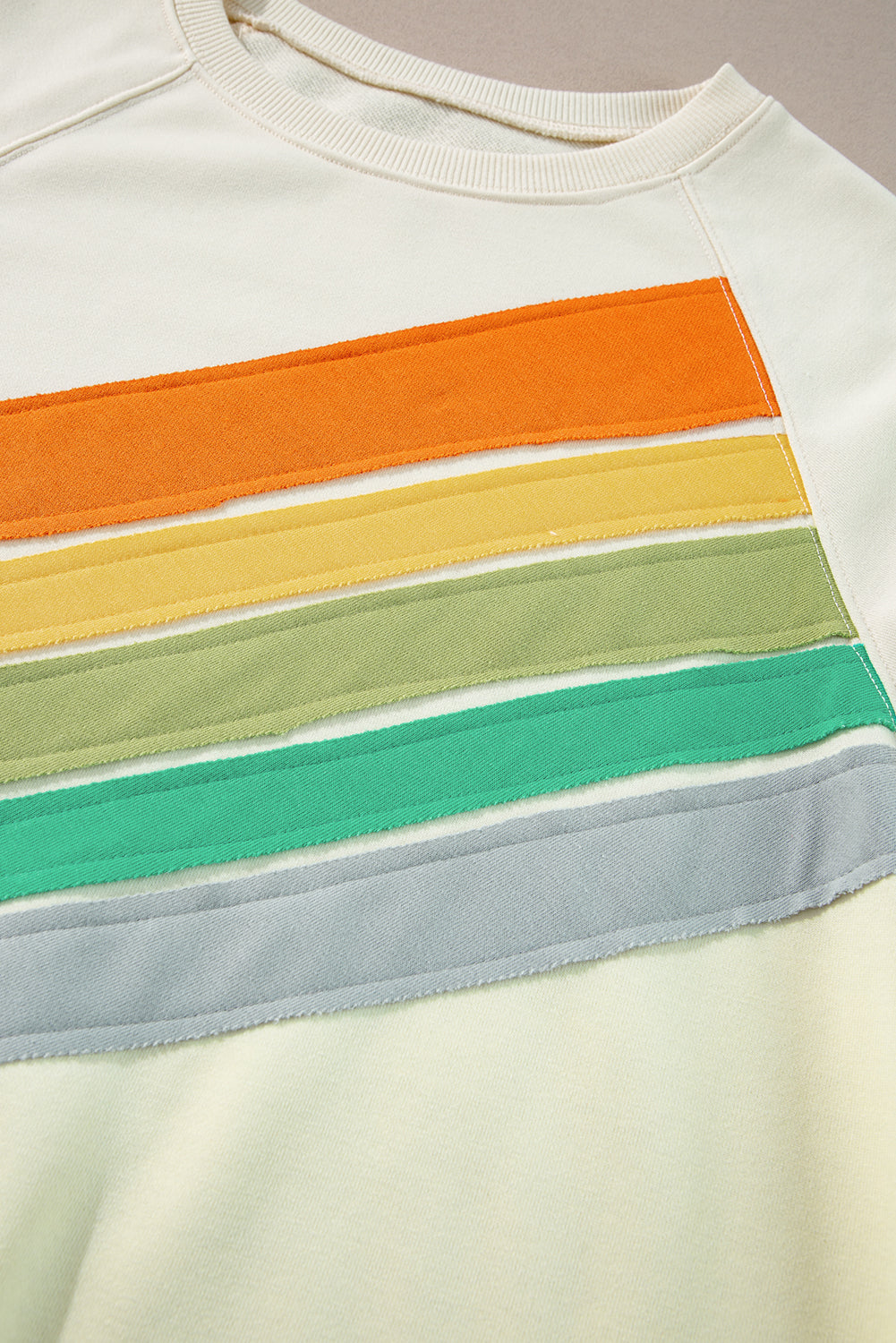 White Rainbow Colorblock Plus Size Sweatshirt - Plus Size Tops