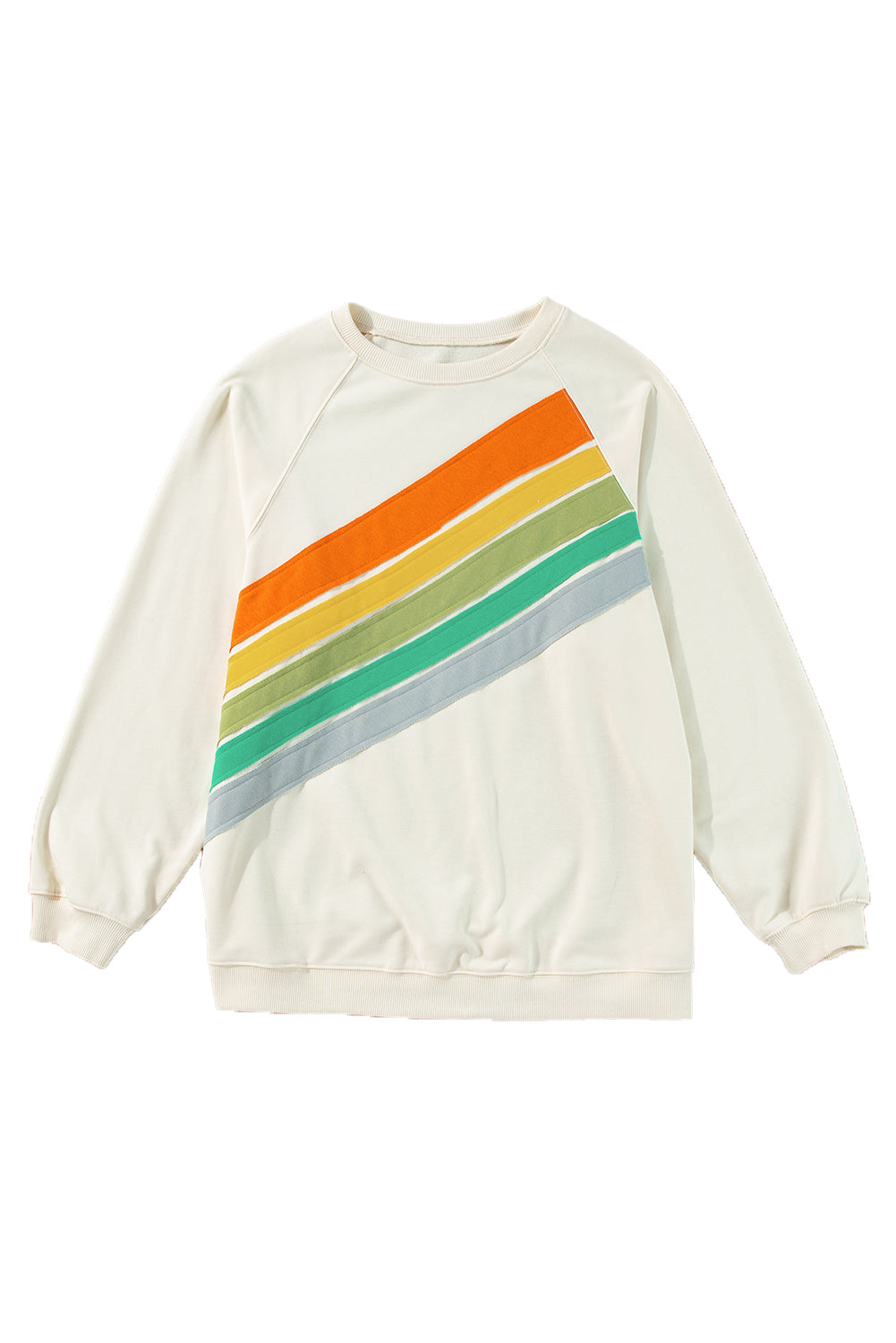 White Rainbow Colorblock Plus Size Sweatshirt - Plus Size Tops