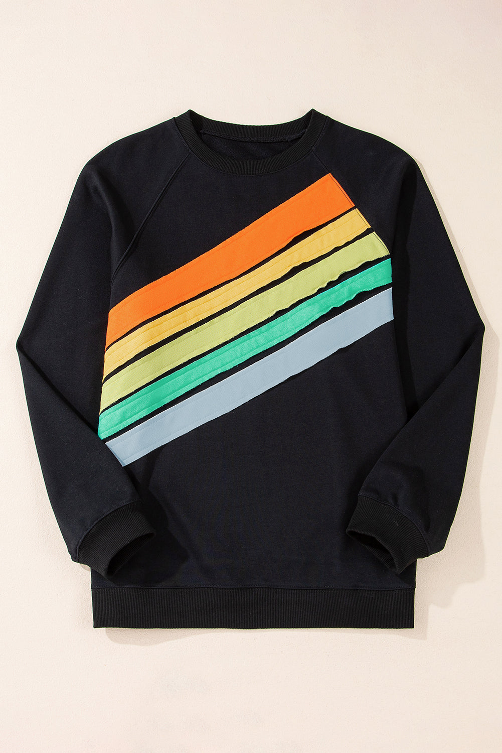 White Rainbow Colorblock Plus Size Sweatshirt - Plus Size Tops