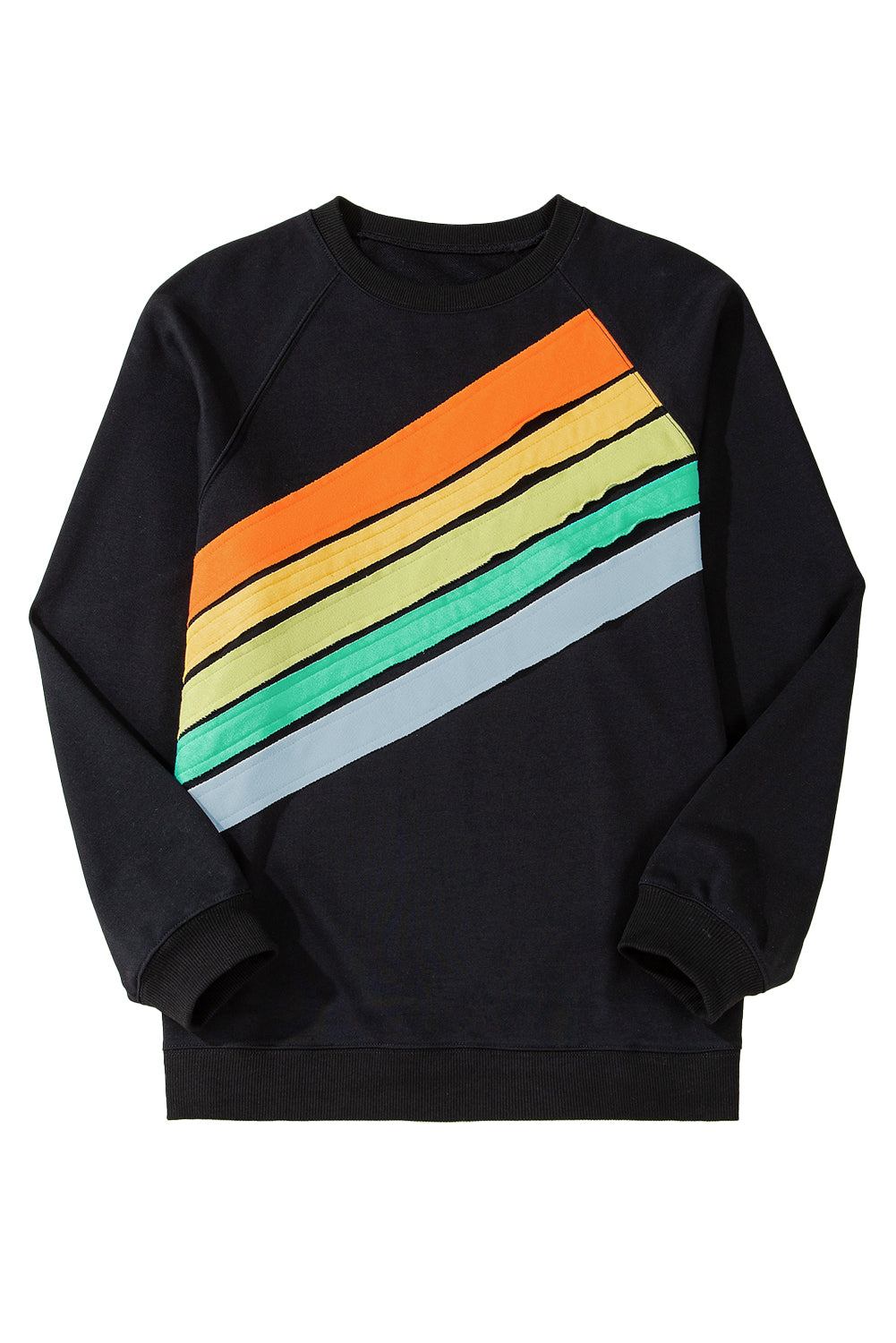 White Rainbow Colorblock Plus Size Sweatshirt - Plus Size Tops