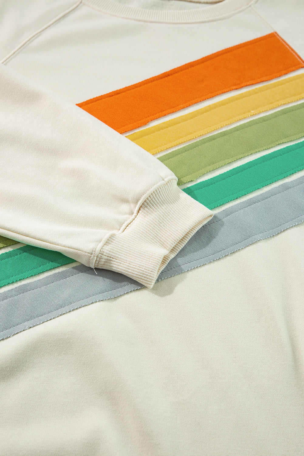 White Rainbow Colorblock Plus Size Sweatshirt - Plus Size Tops