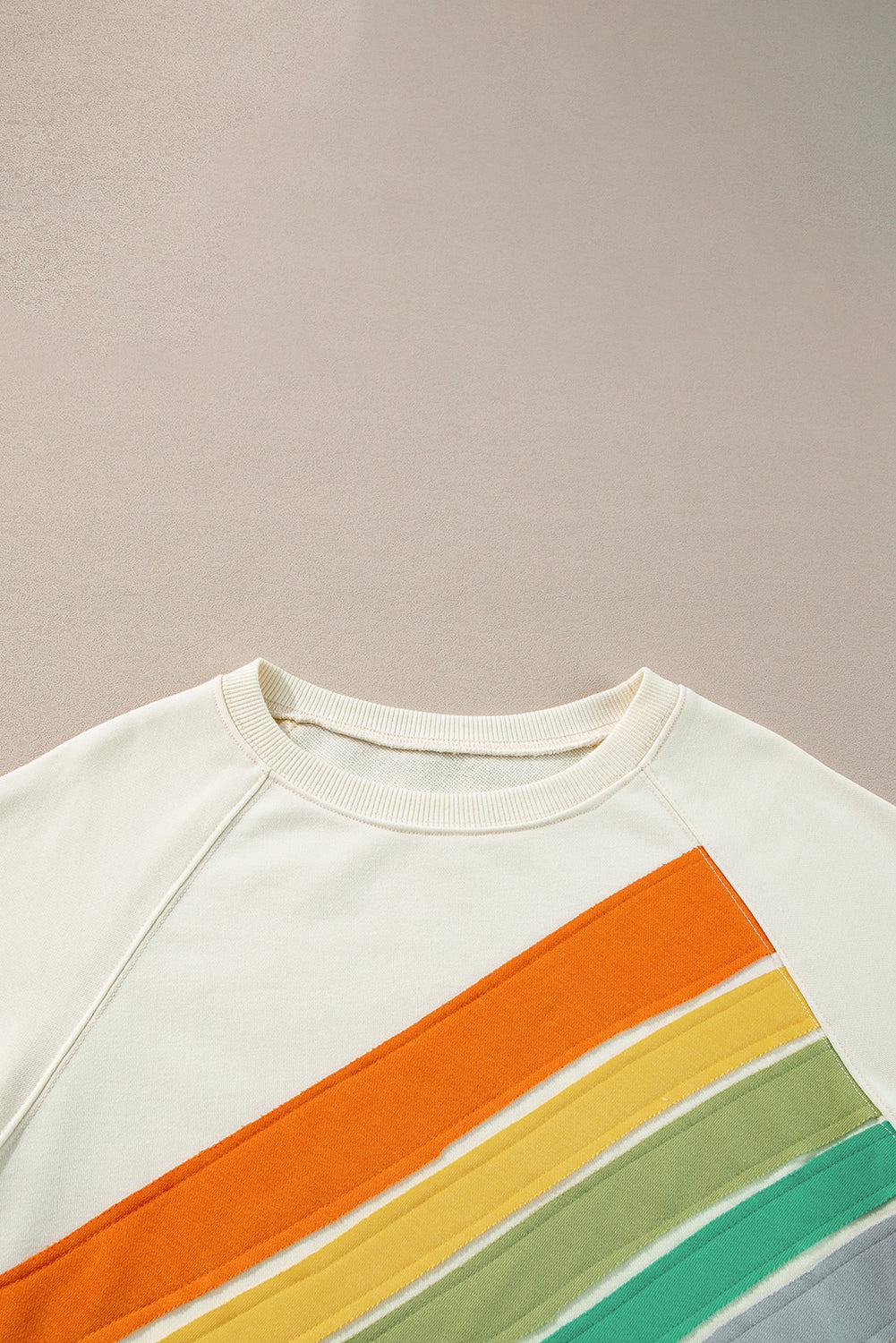 White Rainbow Colorblock Plus Size Sweatshirt - Plus Size Tops