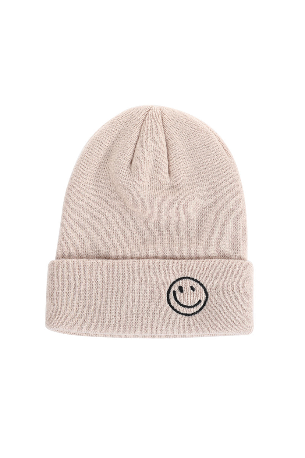 White Smiley Face Eaveless Beanie Hat - MAD RUFFI