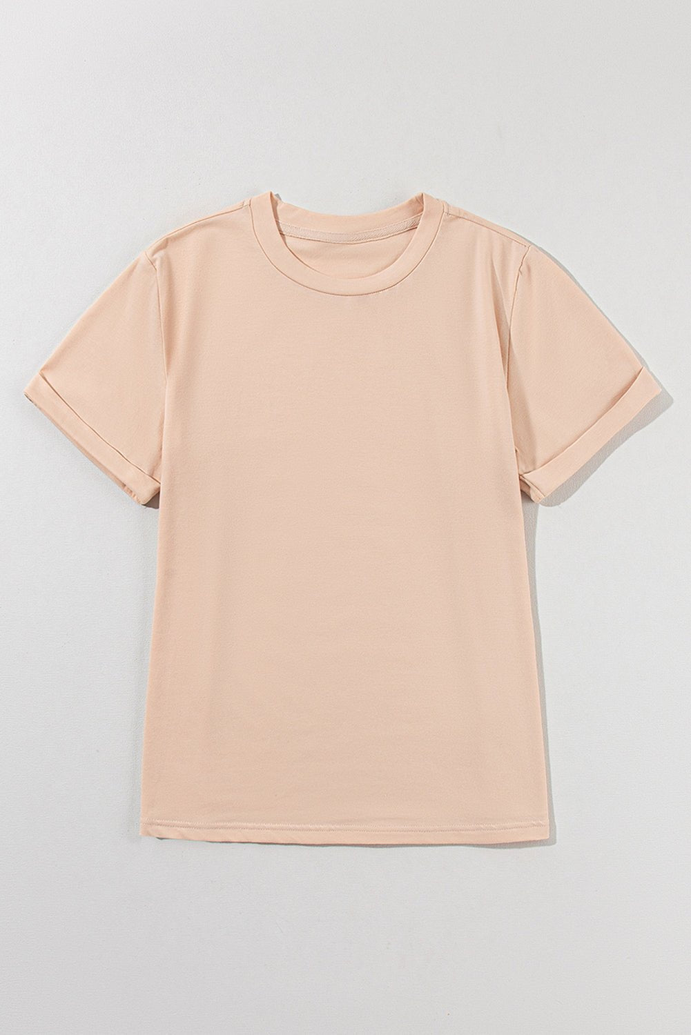 White Solid Color Basic Crew Neck Plain Tee - MAD RUFFI