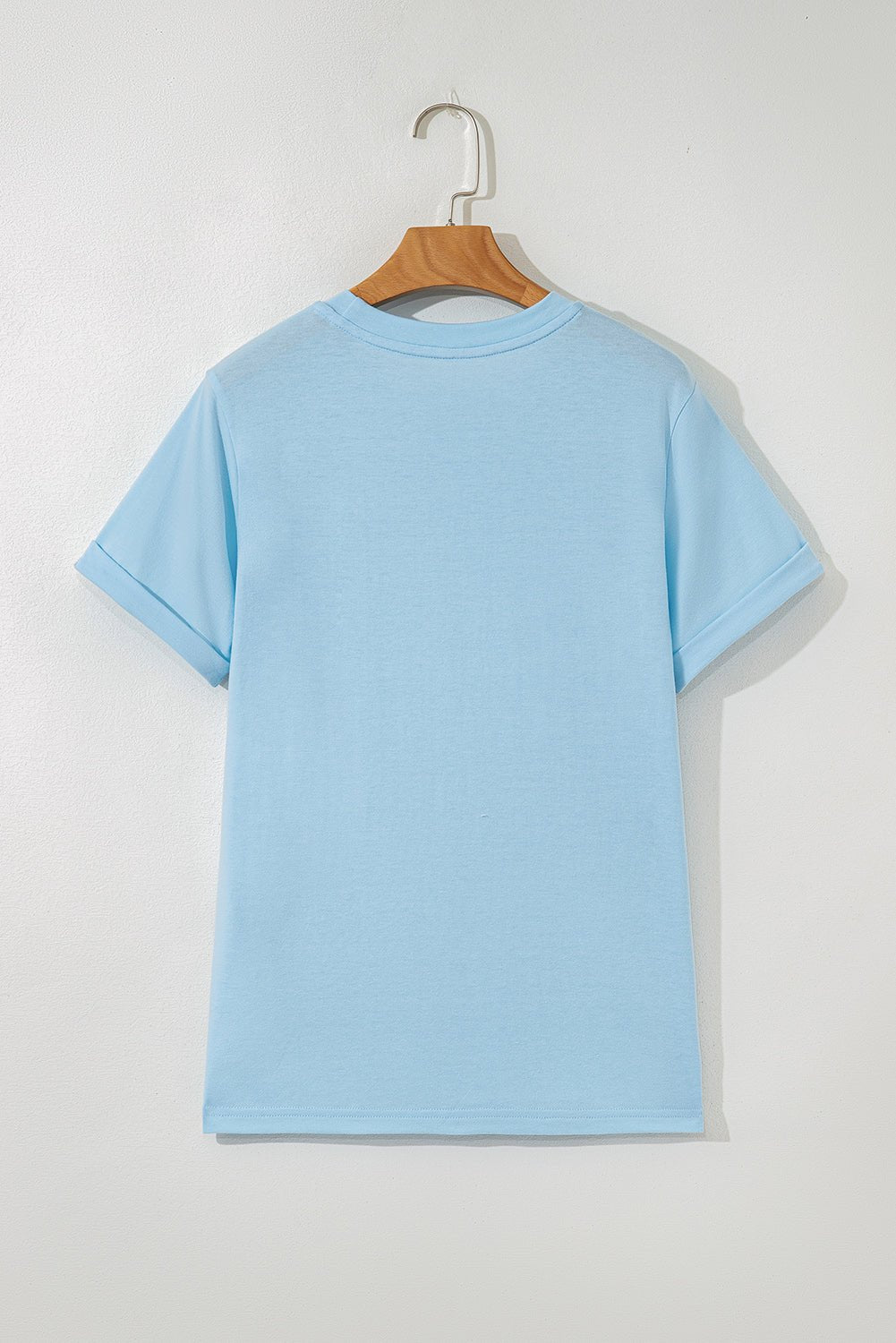White Solid Color Basic Crew Neck Plain Tee - MAD RUFFI