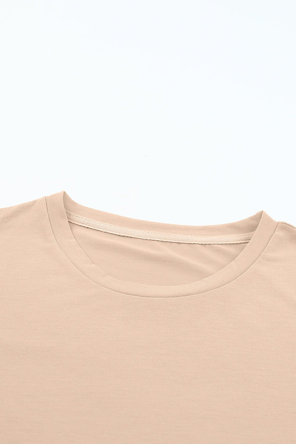 White Solid Color Basic Crew Neck Plain Tee - MAD RUFFI