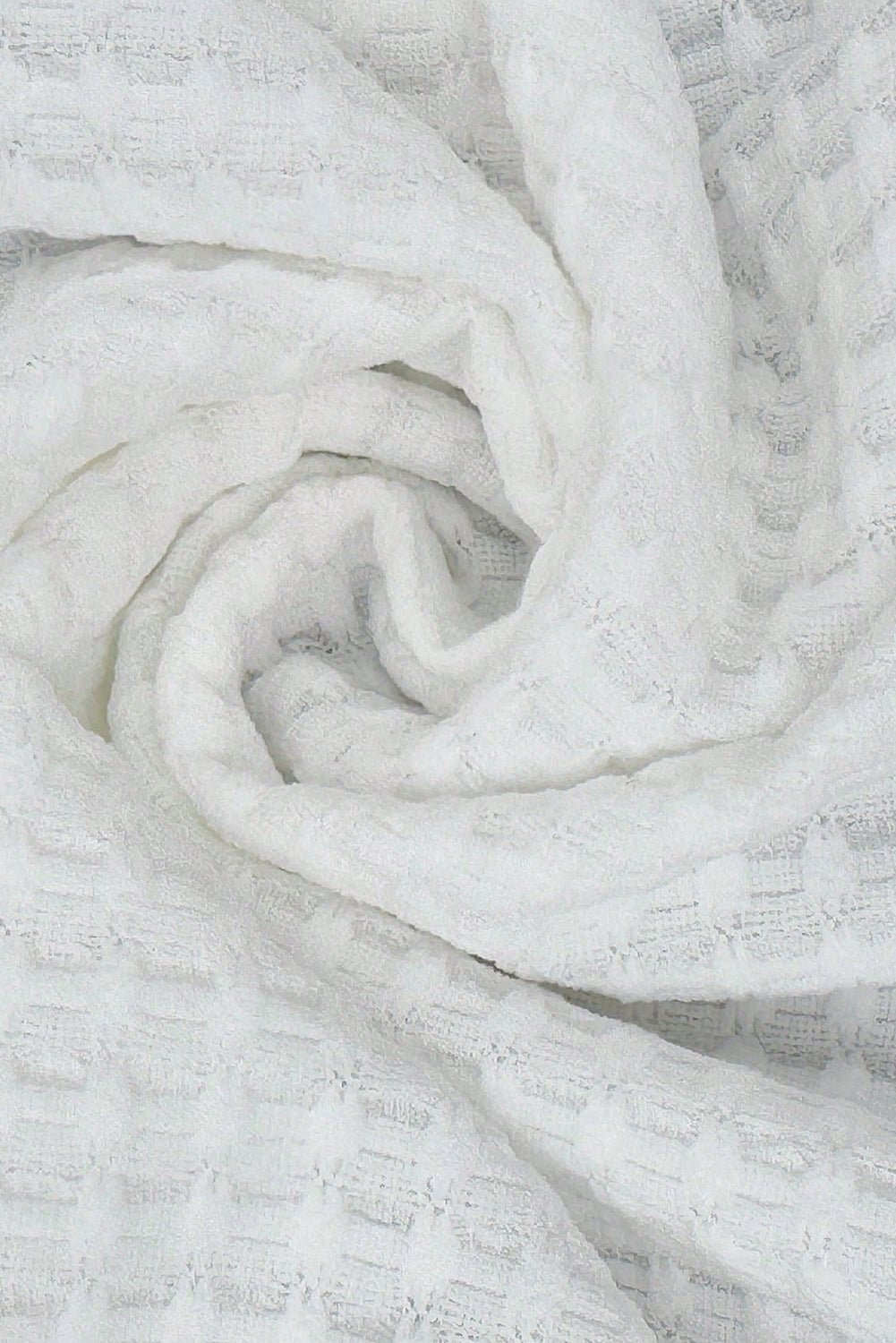 White Textured Knit Preppy Striped Trim V Neck Pullover Waffle Top - MAD RUFFI