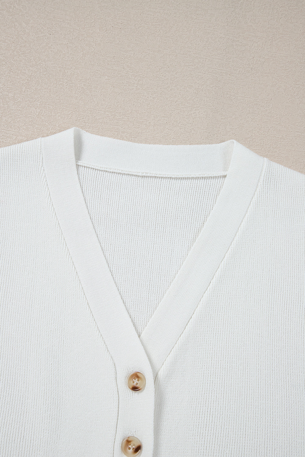 White V Neck Buttoned Sweater Vest - Cardigans