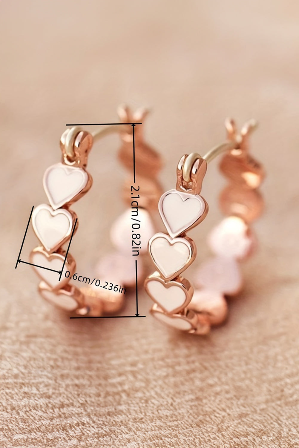 White Valentine Heart Hoop Earrings - MAD RUFFI