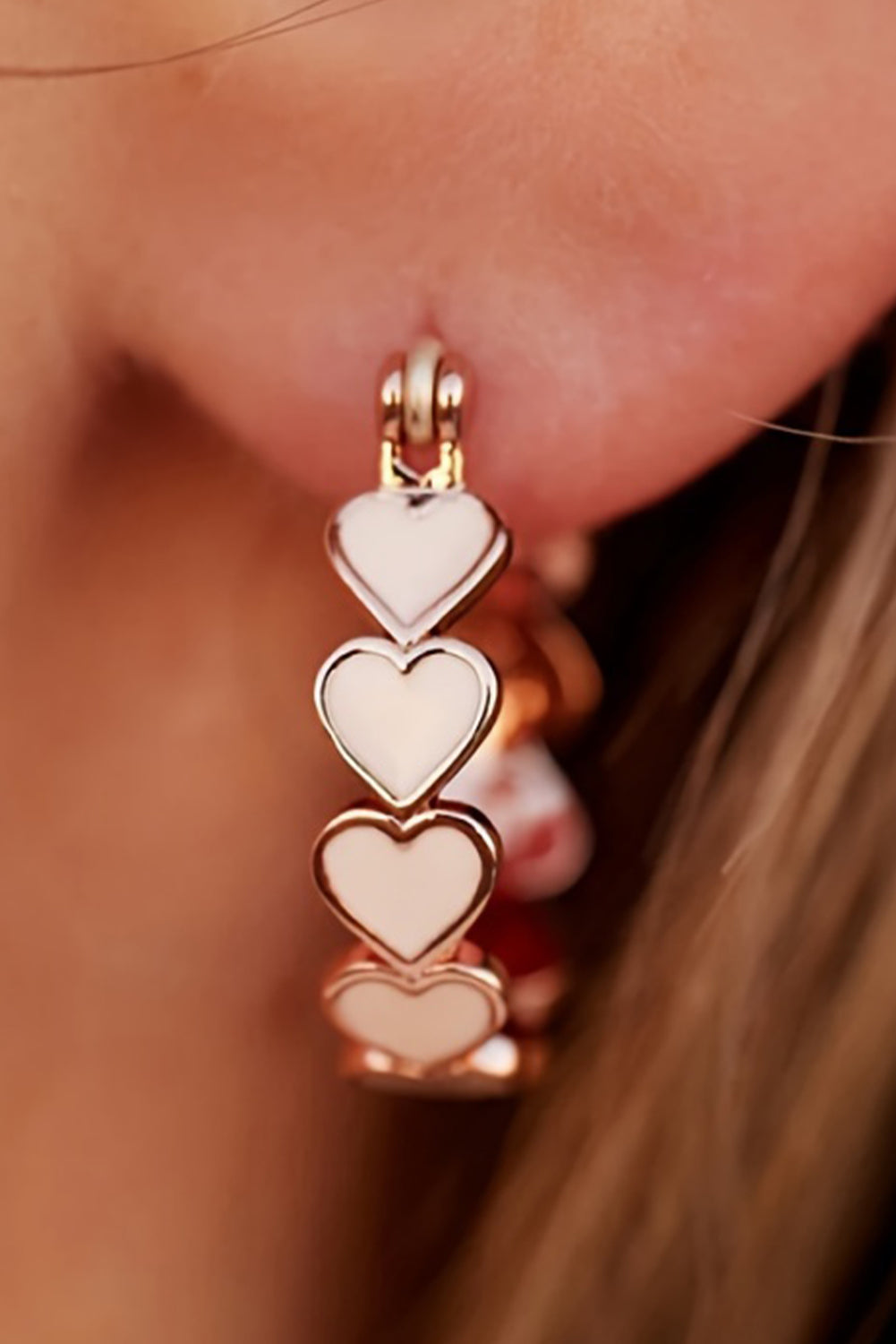 White Valentine Heart Hoop Earrings - MAD RUFFI