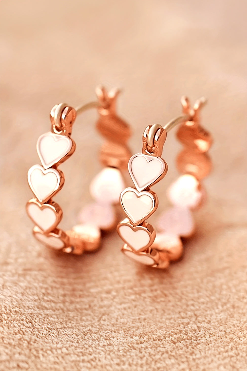 White Valentine Heart Hoop Earrings - MAD RUFFI