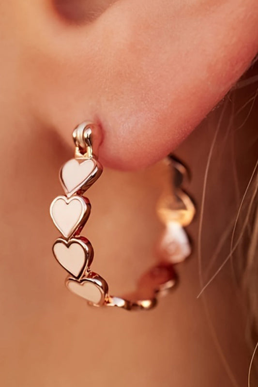 White Valentine Heart Hoop Earrings - MAD RUFFI