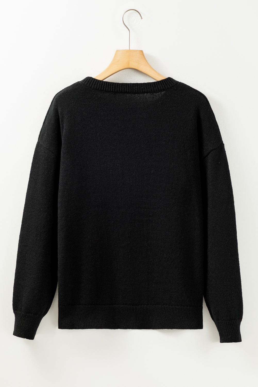 White XOXO Chenille Letter Round Neck Casual Sweater - Sweaters