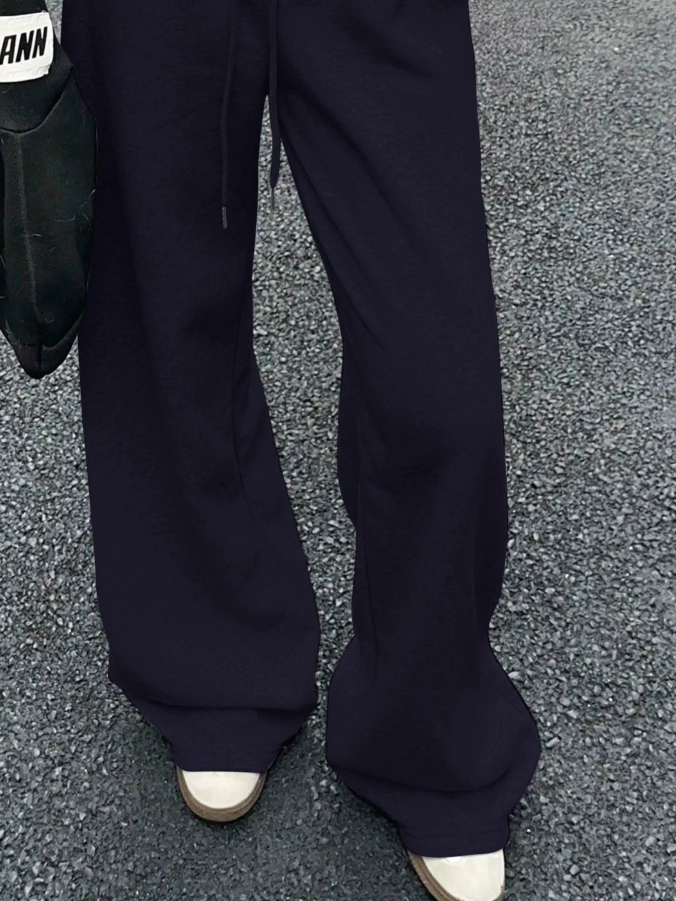 Wide Leg Drawstring Sweatpants - MAD RUFFI