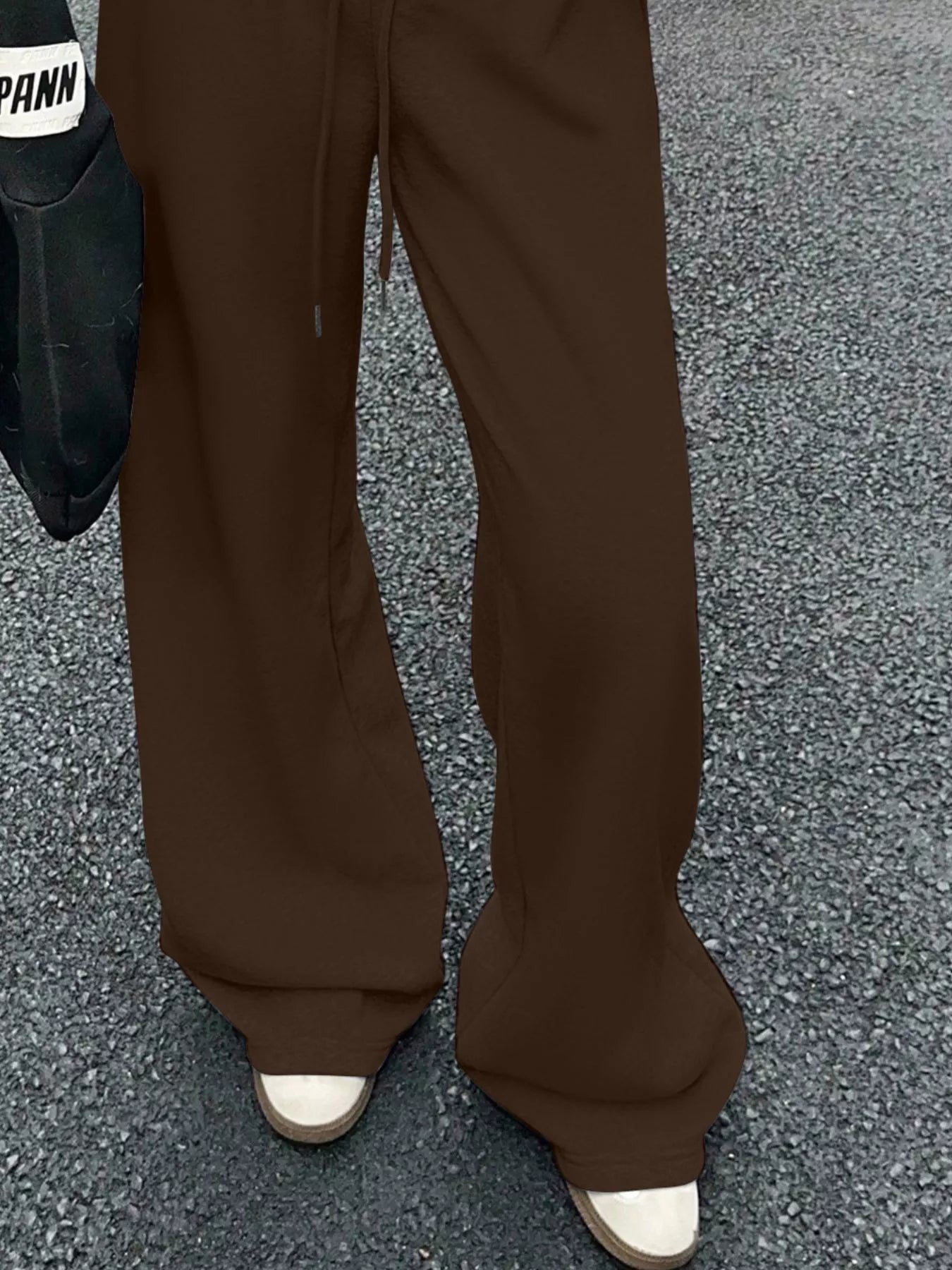 Wide Leg Drawstring Sweatpants - MAD RUFFI